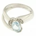 Woman Ring White Gold Aquamarine Diamonds GL100244