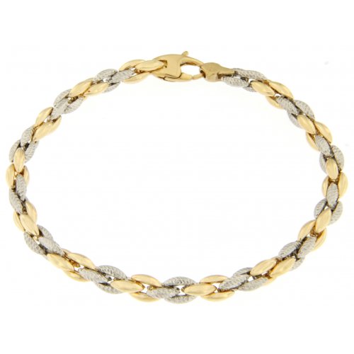 Weiß-Gelb-Gold Damenarmband GL100251