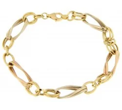 Bracciale Donna Oro Giallo Bianco Rosa GL100254