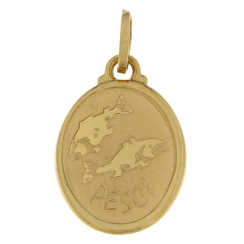 Ciondolo Segno Zodiacale Pesci Oro Giallo GL100262