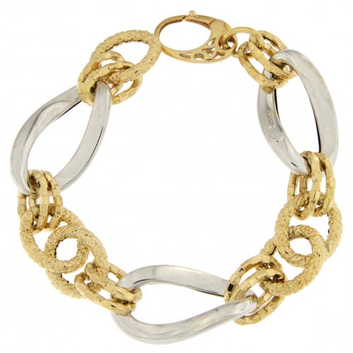 Weiß-Gelb-Gold Damenarmband GL100261