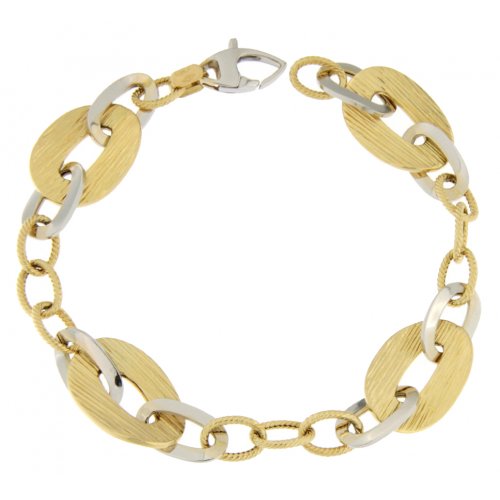 Weiß-Gelb-Gold Damenarmband GL100262