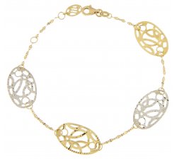 Weiß-Gelb-Gold Damenarmband GL100263