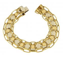 Weiß-Gelb-Gold Damenarmband GL100274