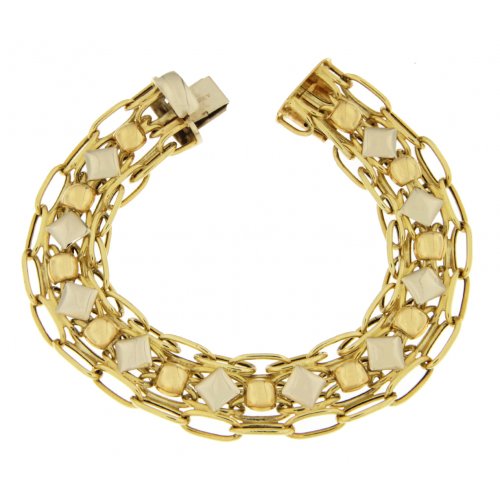 Weiß-Gelb-Gold Damenarmband GL100274