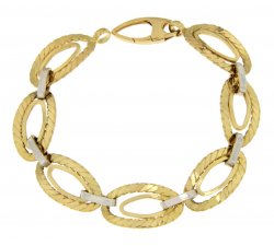 Weiß-Gelb-Gold Damenarmband GL100275