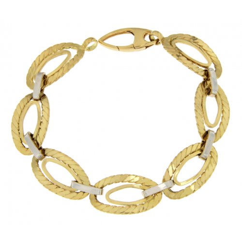 Weiß-Gelb-Gold Damenarmband GL100275