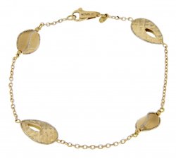 Weiß-Gelb-Gold Damenarmband GL100277