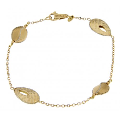 Weiß-Gelb-Gold Damenarmband GL100277