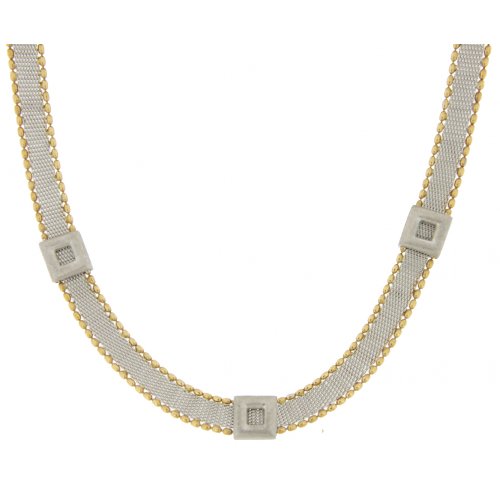 Collana Donna Oro Giallo Bianco GL100291