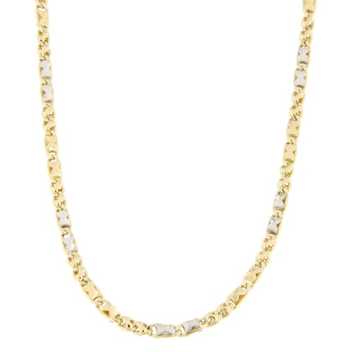 Herren-Halskette aus Weiß- und Gelbgold GL100327
