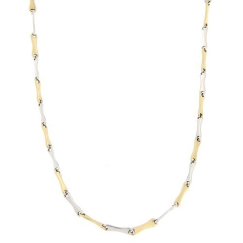 Herren-Halskette aus Weiß- und Gelbgold GL100334