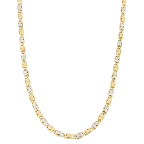 Collana Uomo Oro Giallo Bianco GL100336