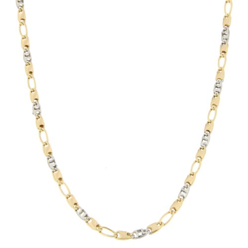 Collana Uomo Oro Giallo Bianco GL100347