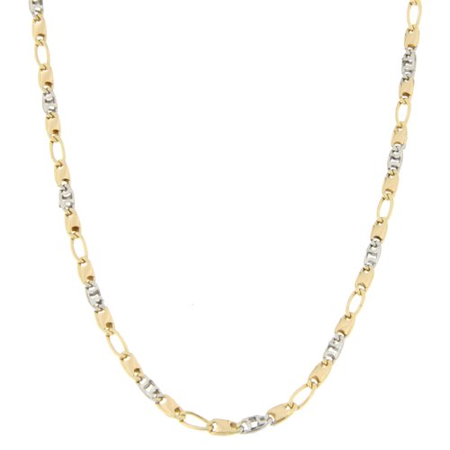Herren-Halskette aus Weiß-Gelb-Gold GL100347