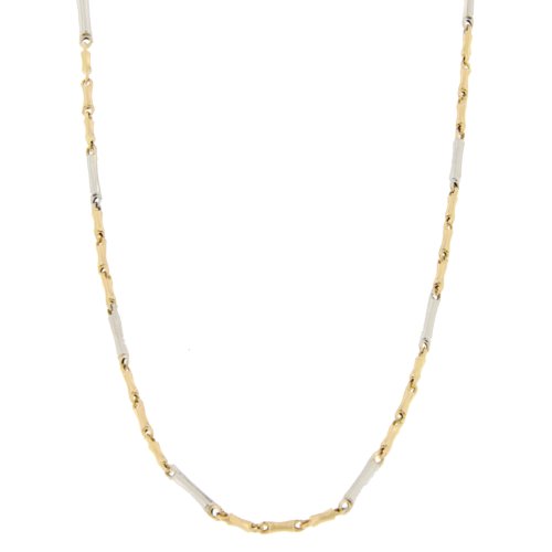 Collana Uomo Oro Giallo Bianco GL100348