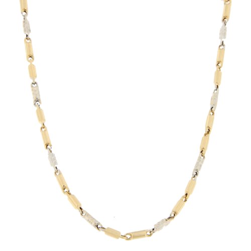 Collana Uomo Oro Giallo Bianco GL100350