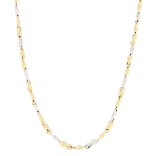 Herren-Halskette aus Weiß- und Gelbgold GL100351