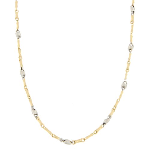 Herren-Halskette aus Weiß- und Gelbgold GL100352