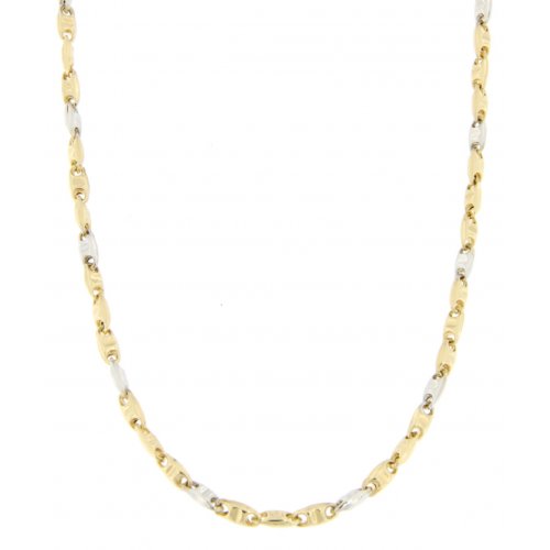 Collana Uomo Oro Giallo Bianco GL100354