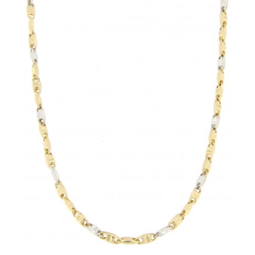 Herren-Halskette aus Weiß-Gelb-Gold GL100354