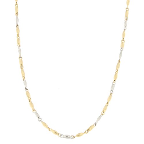 Herren-Halskette aus Weiß- und Gelbgold GL100355