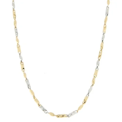 Collana Uomo Oro Giallo Bianco GL100356