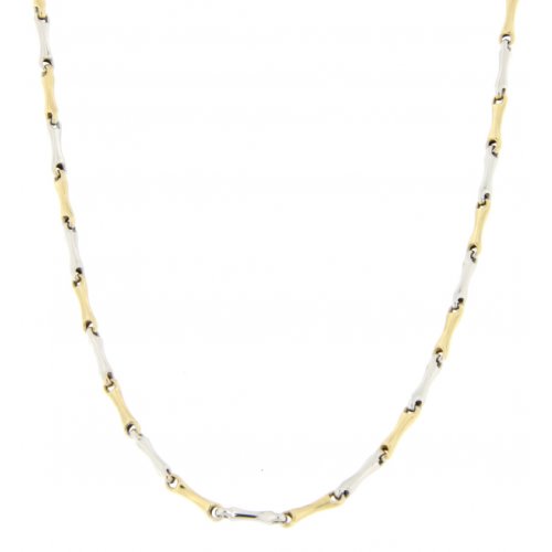 Herren-Halskette aus Weiß- und Gelbgold GL100357