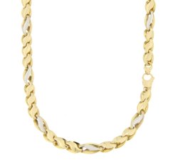 Yellow and White Gold Men's Necklace 803321712128