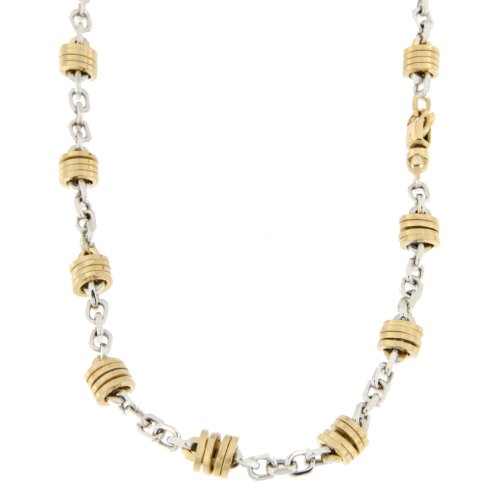 Herren-Halskette aus Weiß- und Gelbgold GL100368