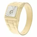 White Yellow Gold Men&#39;s Ring GL100370