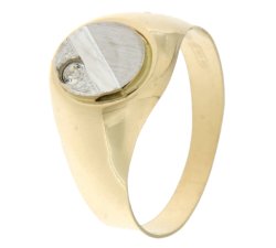 White Yellow Gold Men&#39;s Ring GL100371