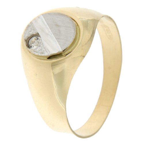 White Yellow Gold Men&#39;s Ring GL100371