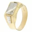 White Yellow Gold Men&#39;s Ring GL100372