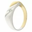 White Yellow Gold Men&#39;s Ring GL100373