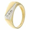 White Yellow Gold Men&#39;s Ring GL100374