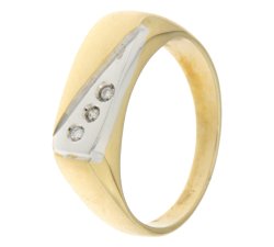 Weiß-Gelb-Gold-Herrenring GL100374