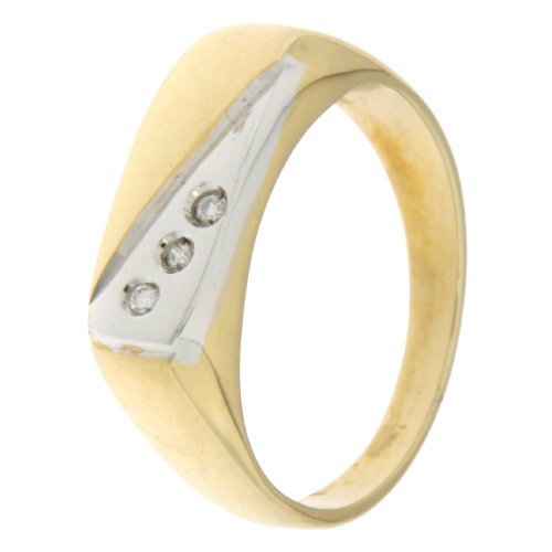 White Yellow Gold Men&#39;s Ring GL100374