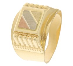 Man Ring Yellow White Rose Gold GL100375