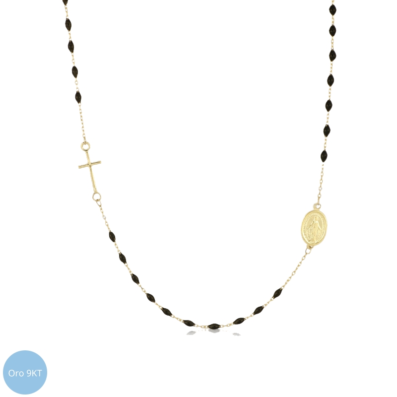 9kt Yellow Gold Women's Rosary Necklace 