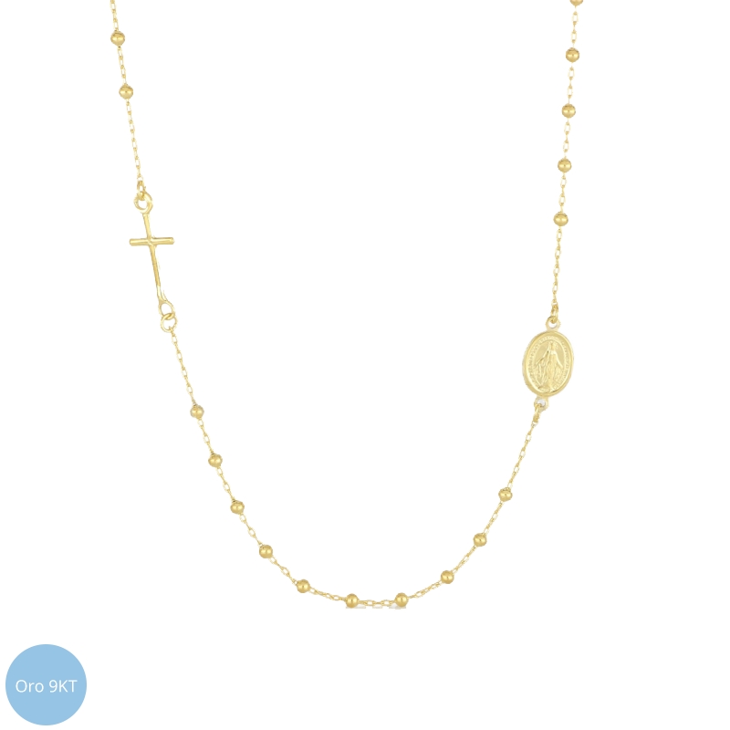 9kt Yellow Gold Women's Rosary Necklace 