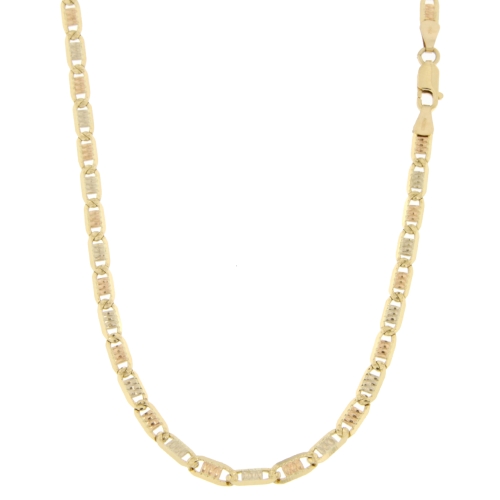 Herren-Halskette aus Weiß- und Gelbgold GL100383