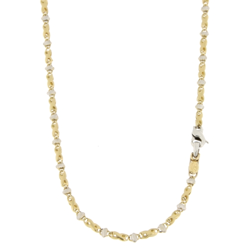 Collana Uomo Oro Giallo Bianco GL100394