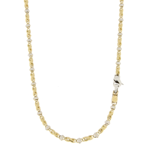 Herren-Halskette aus Weiß- und Gelbgold GL100394