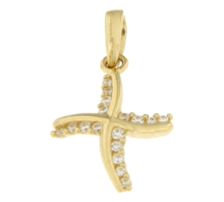 Women&#39;s Cross Pendant Yellow Gold GL100397