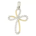 Women&#39;s Cross Pendant Yellow White Gold GL100408