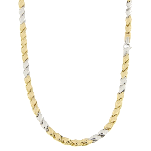 Collana Uomo Oro Giallo Bianco GL100417