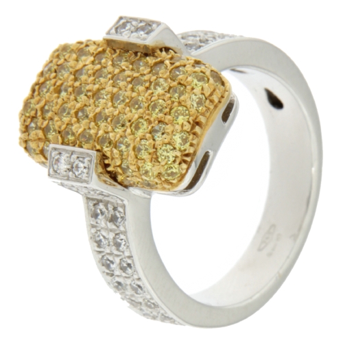 White Yellow Gold Woman Ring GL100443