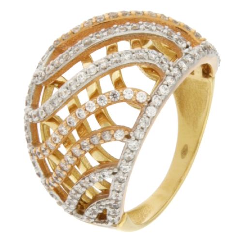 Rose White Yellow Gold Woman Ring GL100449