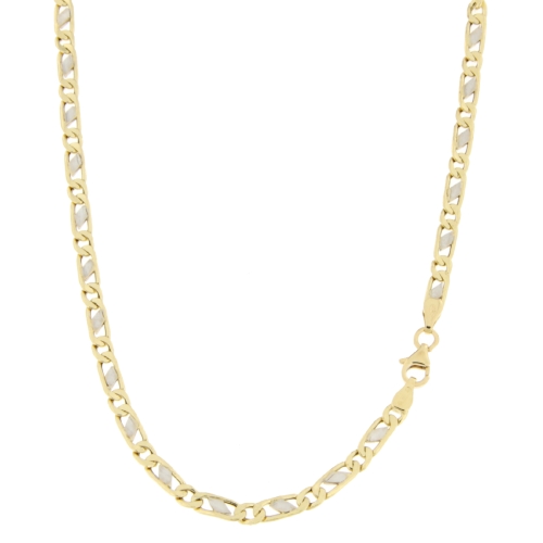 Collana Uomo Oro Giallo Bianco GL100453